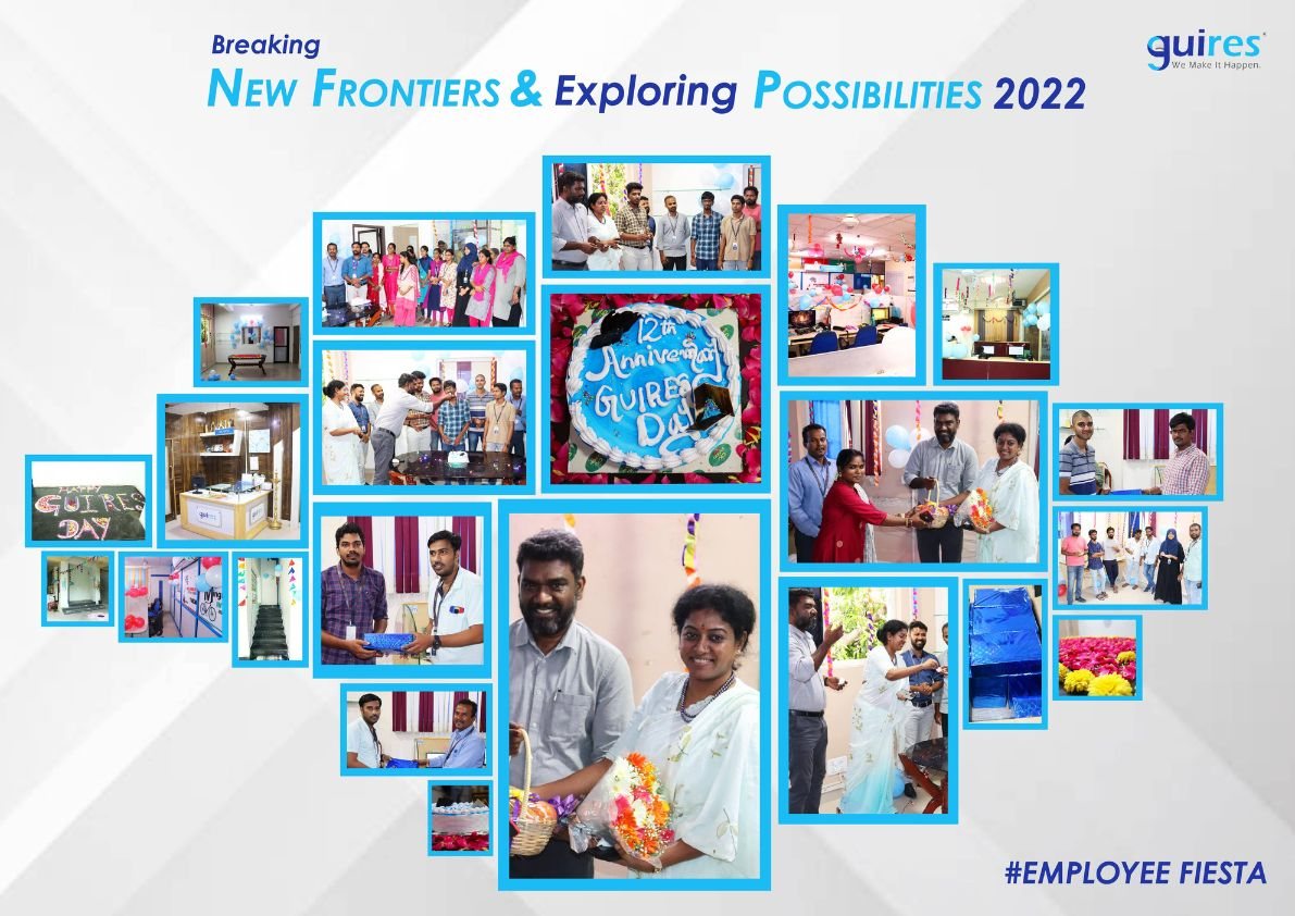 Guires Day 2022 office celebrations: 12th anniversary cake, decorated workspaces and gifts for colleagues